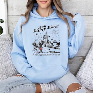 Vintage BTW glücklichster Ort der Welt - Hoodie GD, Disneyworld Shirt, Disneyland Shirt, Disney Girls Trip, süße Disney Shirts Bild 4