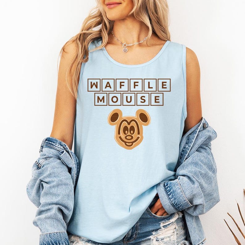 Waffle Mouse - Comfort Colors Tank, Disney Trip Shirt, Disney Trip Matching Shirts, Mickey Minnie Waffle Mouse, Waffle Chef Mickey image 4