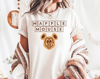 Våffelmus - Komfortfärger, Disney-tröja, Disney-resetröja, Disney-rese-matchande tröjor, Musse Mimmi våffelmus, Våffelkock Musse Pigg