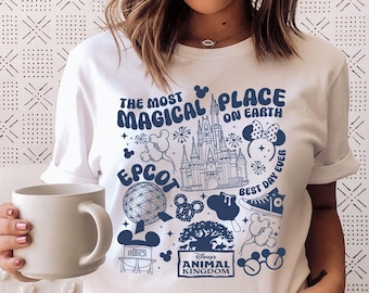 The Most Magical Place on Earth - Disney Parks World Shirt, Disney Castle Shirt, Magic Kingdom Shirt,  Disney Vacation Family shirt