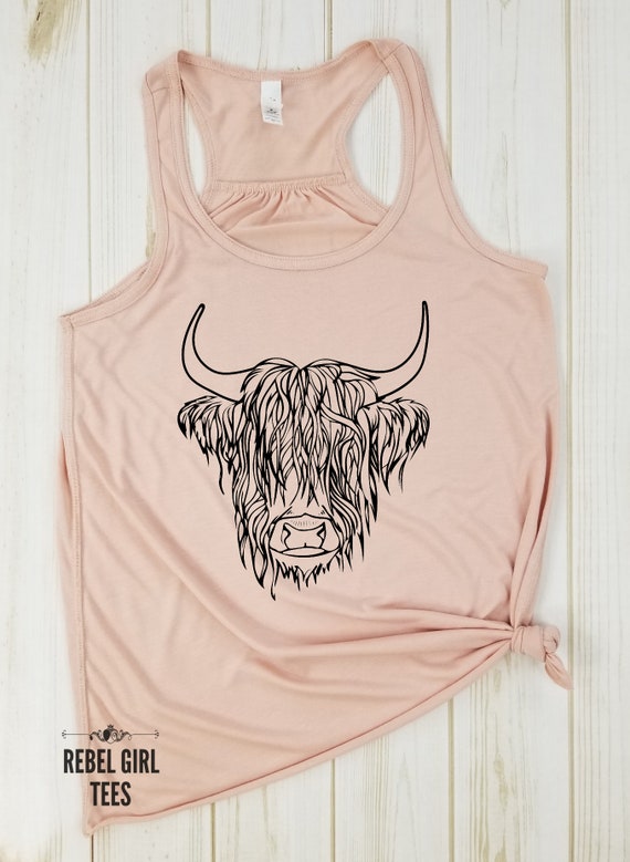 Farmer Highland Cow Shirt Farm T-shirt Cute Cow Shirt Cow Shirt For Mom Heifer Shirt Ranch Tee Cowgirl Cow Gifts For Her