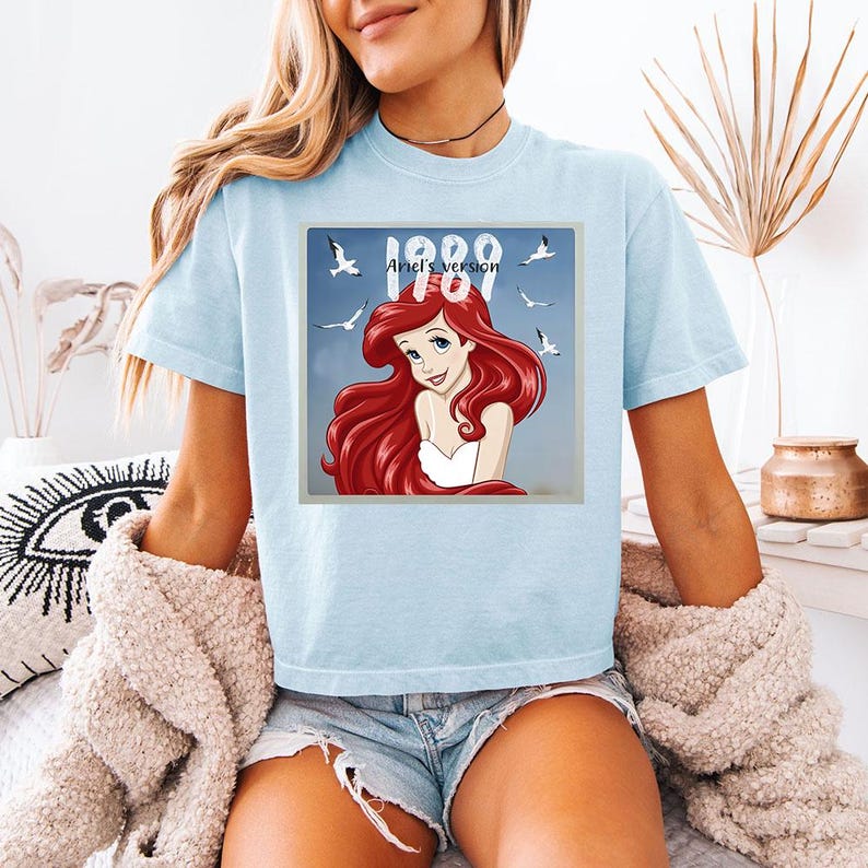 1989 Ariel's Version (B) - Boxy Crop Tee, Disney Princess Ariel Shirt, Disney Girl Trip Shirt, Ariel Mermaid Shirt, Disney Ariel Shirt image 4