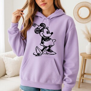 Minnie Sketch - Sudadera con capucha GD, Disneyworld, el lugar más feliz del mundo, camiseta de Disneyland, viaje de chicas a Disney imagen 8