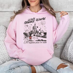 Vintage BTW glücklichster Ort der Welt - Hoodie GD, Disneyworld Shirt, Disneyland Shirt, Disney Girls Trip, süße Disney Shirts Bild 5