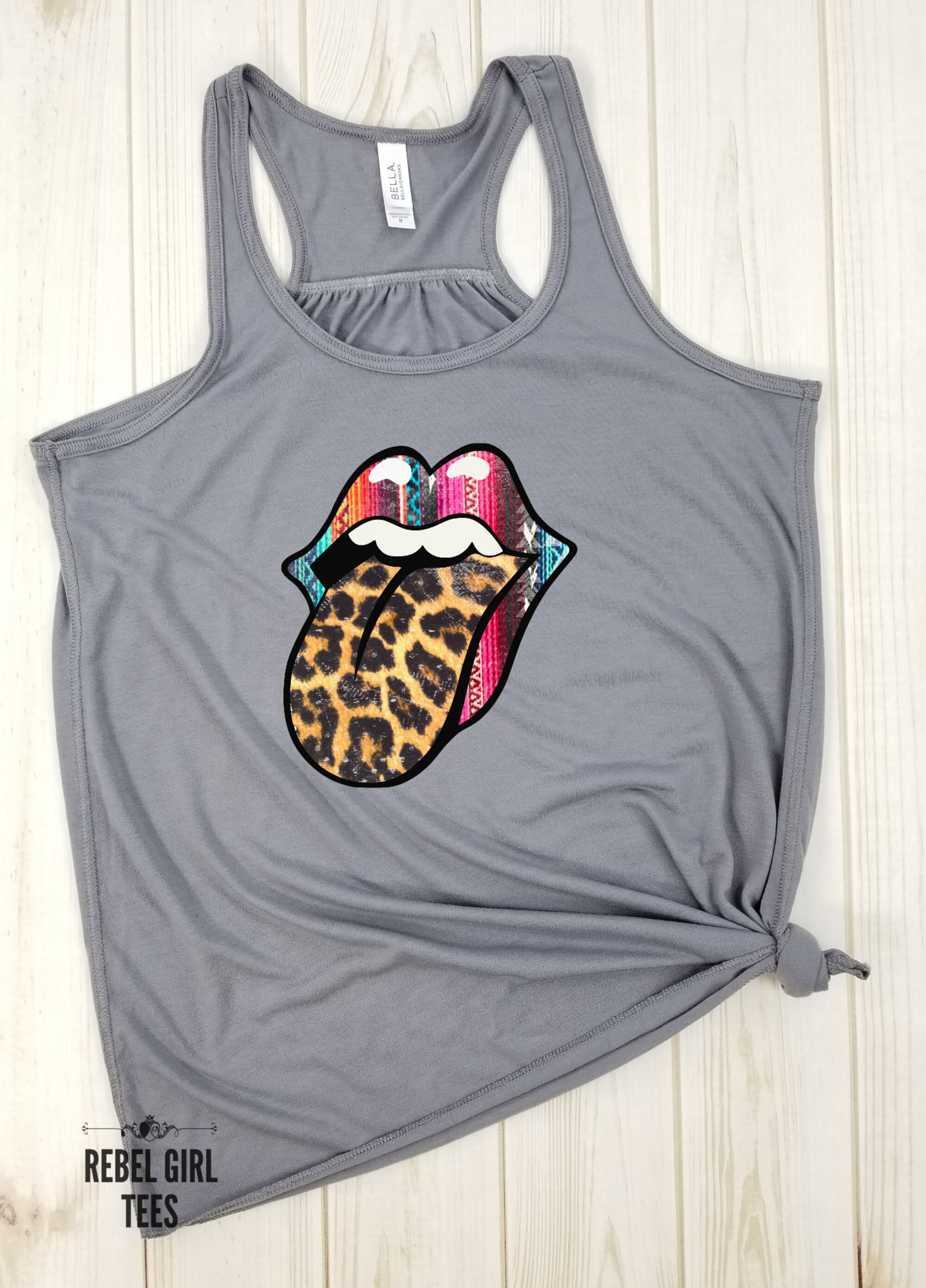 Discover Classic Rock Leopard Lips - Rock Band, Rock and Roll Lover, Classic Rock tank top