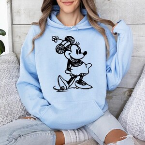 Minnie Sketch - Sudadera con capucha GD, Disneyworld, el lugar más feliz del mundo, camiseta de Disneyland, viaje de chicas a Disney imagen 6