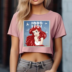 I989 Ariel's Version (B) - Crop Flowy Tee, Disney Princess Ariel Shirt, Disney Girl Trip Shirt, Ariel Mermaid Shirt, Disney Ariel Shirt image 4
