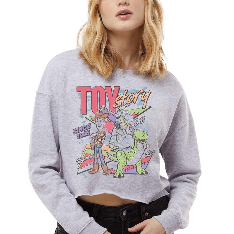 Retro Toy Story - Crop Sweatshirt, Toy Story Tee, Toy Story Land, Woody Buzz Jessie, Bullseye, Disney Matching Shirts image 5