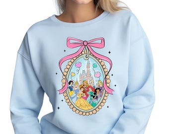 Disney Princess Coquette - Sweatshirt GD, Disney Coquette shirt, Happiest Place on Earth, Disneyland Magic Kingdom Shirt, Disney Girls Trip