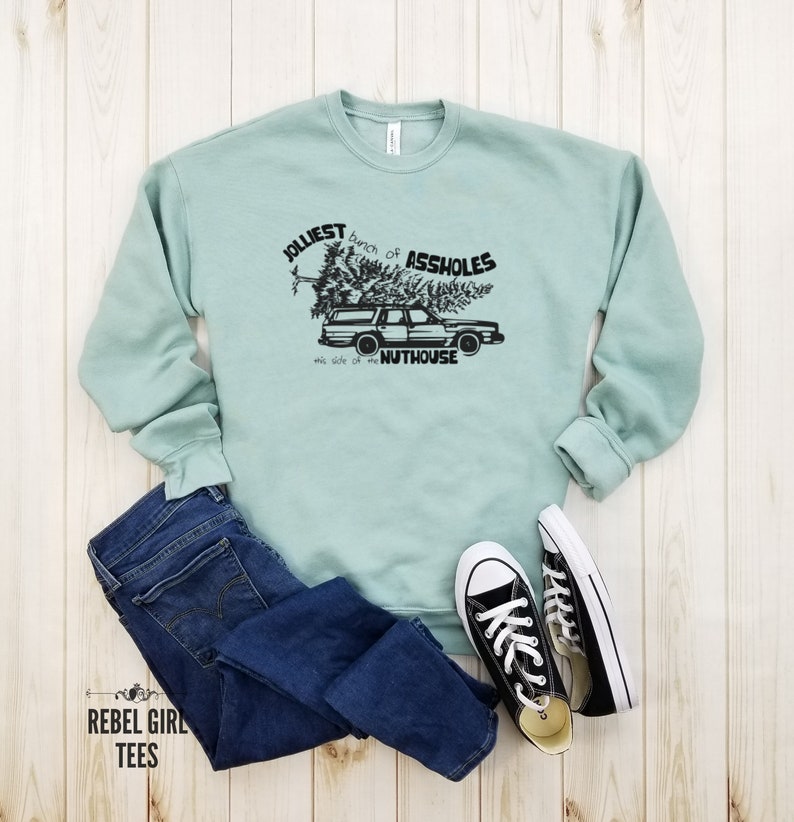 holiday shirt drinking tee Jolliest Bunch of Assholes This Side of the Nuthouse funny christmas shirt Christmas Vacation party shirt