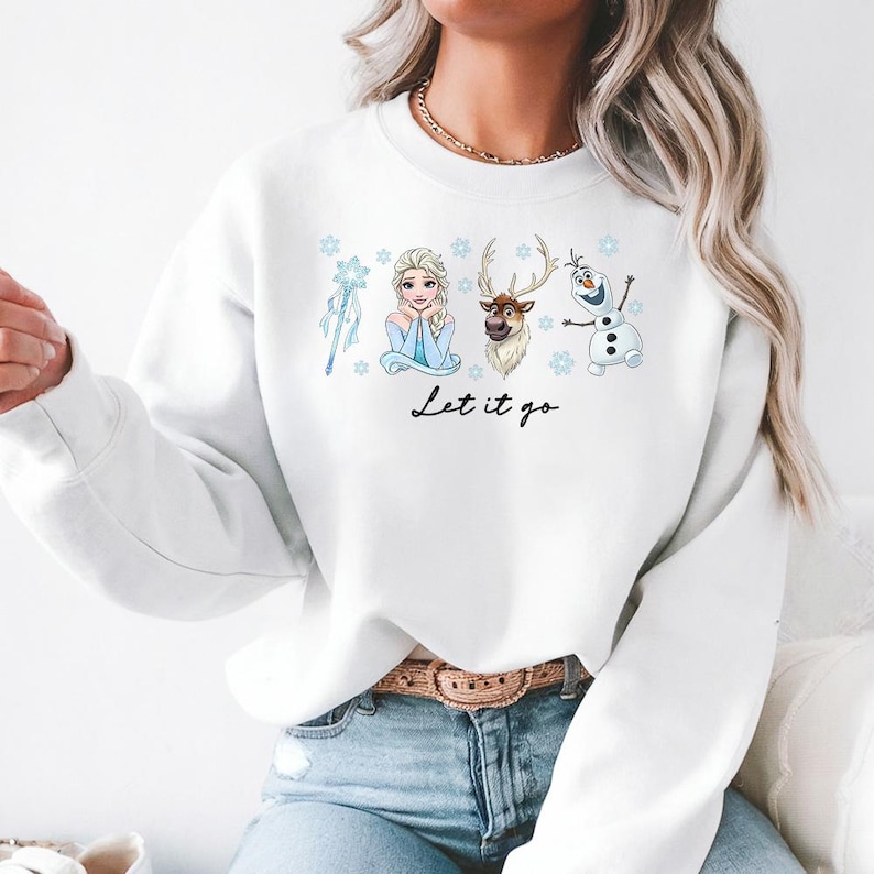 Déjalo ir - Sudadera GD, Camiseta Princesa Elsa Disney, Camiseta Elsa Frozen, Camiseta Viaje Niñas Disney, Camiseta Reino Mágico imagen 6