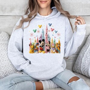 Faux Crochet Mickey Friends Castle - Hoodie GD, Disneyworld Happiest Place on Earth, Disneyland Shirt, Disney Girls Trip Shirt image 3