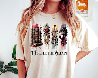 Ich bevorzuge die Schurken - Komfortfarben, Schurken sind Better Book Club Shirt, Schurkenliebhaber T-Shirt, Dark Romance Reader, Enemies to Lovers