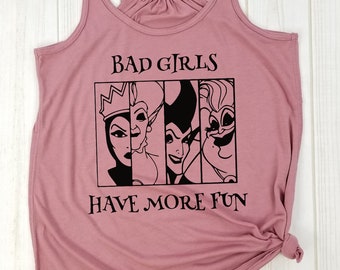 Bad Girls Have More Fun - Disney Villian Graphic Tee, Ursula Maleficent Evil Queen, Disney Shirts, Halloween Tees, Disney Tees.