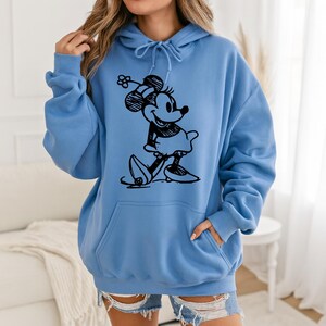 Minnie Sketch - Sudadera con capucha GD, Disneyworld, el lugar más feliz del mundo, camiseta de Disneyland, viaje de chicas a Disney imagen 3