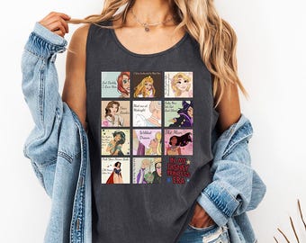 In My Princess Era Portraits - comfortabele kleuren tanktop, Disney Parks World-shirt, Disney Princess Magic Kingdom-T-shirt, trendy Disney Girls Trip