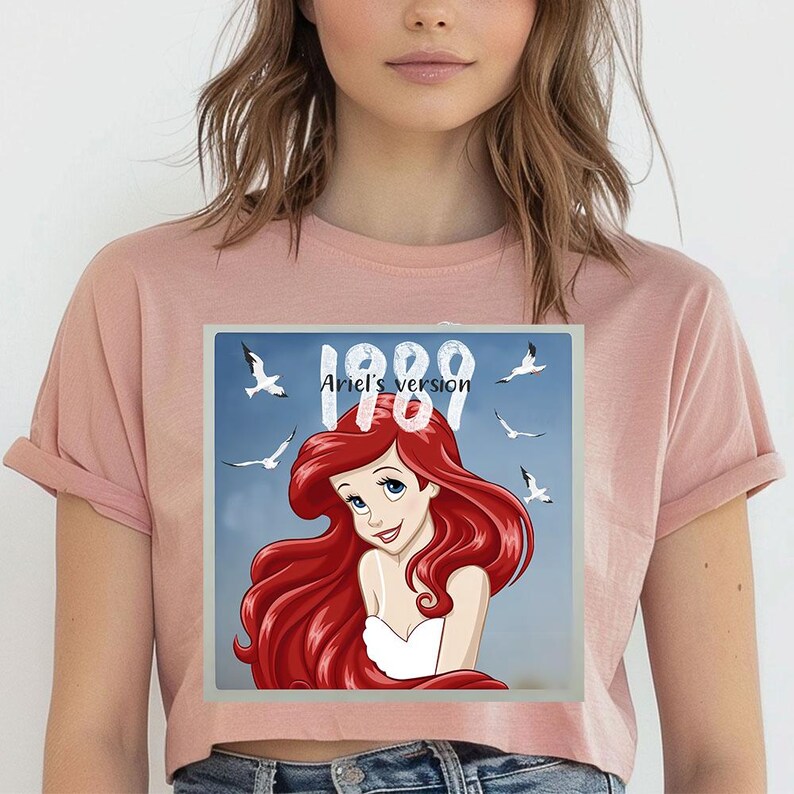 I989 Ariel's Version (B) - Crop Flowy Tee, Disney Princess Ariel Shirt, Disney Girl Trip Shirt, Ariel Mermaid Shirt, Disney Ariel Shirt image 6