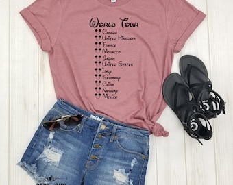 World Tour - Drinking Around The World, Epcot Shirts, Conquering The World One Drink at a Time, Disney Drinking Shirt, Food and Wine.