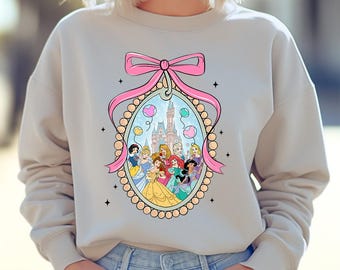 Disney Princess Coquette - Sweatshirt, Disney Coquette shirt, Happiest Place on Earth, Disneyland Magic Kingdom Shirt, Disney Girls Trip
