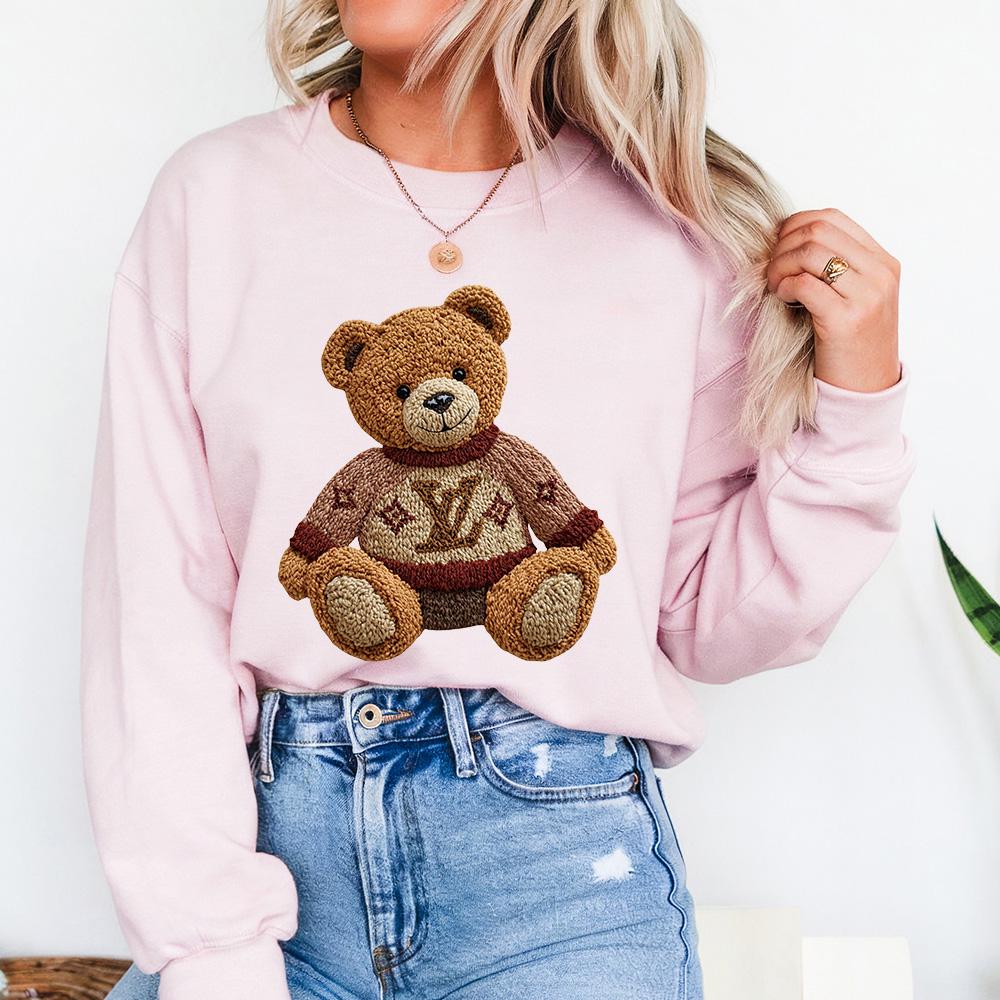 Faux Luxe Teddy Bear - Sweatshirt GD, Faux Yarn Teddy Bear Shirt