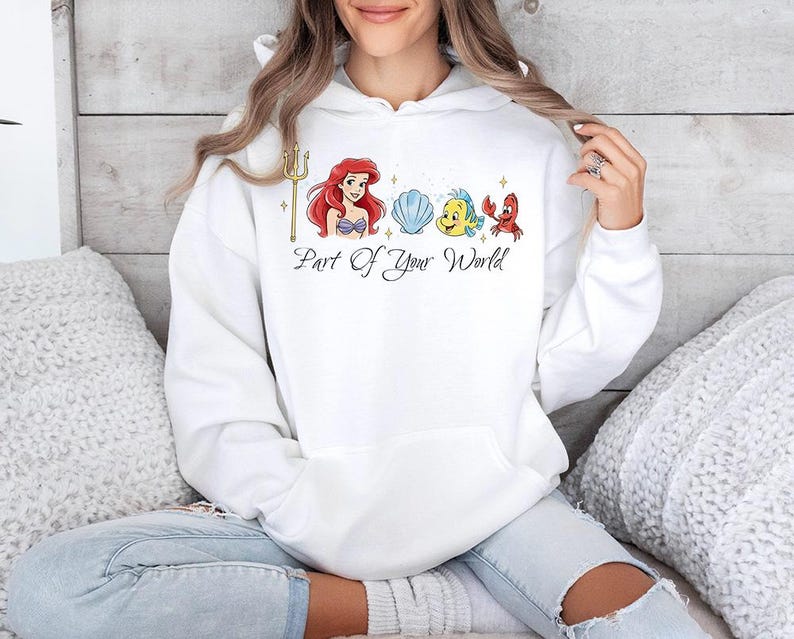 Part of your world - Hoodie GD, Mermaid Shirt, Disney Ariel Princes Shirt, Disney Girls Trip, Disney Birthday Girl, Dinglehopper image 6