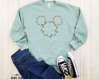 Mickey Garlands Christmas - Sweatshirt, Disney Christmas Shirt, Disney Shirt, Disney Holiday, Disneyland Trip Drinking around the world.