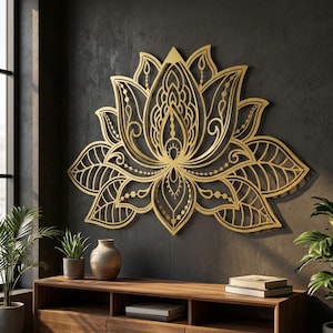 3D Large Metal Lotus Flower Mandala Wall Art, Metal Wall Decor, Living Room Wall Art, Bedroom Wall Decor, Wall Hangings, Spiritual Wall Art