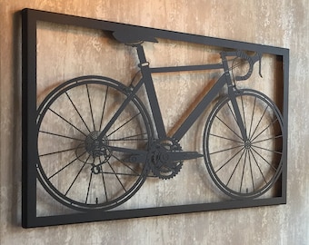 Arte da parete in metallo per bicicletta, Regali per ciclismo per uomini, Arte della bici, Regali Peloton, Decorazione da parete per bicicletta, Arte del ciclismo, Regali per papà, Arte della bicicletta