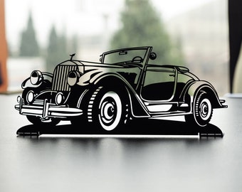 Klassieke Phantom Car Metal Vrijstaand Tafelblad Decor, Geschenken voor hem, Auto Guy Gift, Tafelblad Kunst, Cadeau voor autoliefhebbers, Cadeau voor vriend