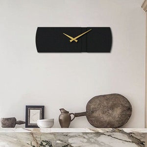 3D Rectangular Wall Clock, Modern Unique Wall Clock, Metal Rectangle Wall Clock, Black Clocks for Wall, Living Room Decor, Home Gifts image 3