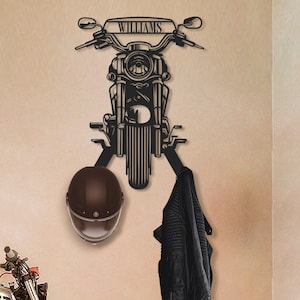 Custom Metal Motorcycle Helmet Holder Harley Davidson Gift for