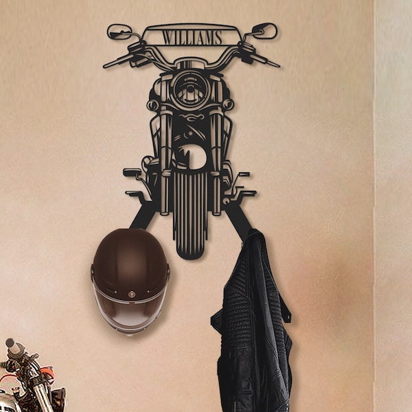 Custom Metal Motorcycle Helmet Holder, Harley Davidson Gift for Men, Personalized Gifts, Motorcycle Gift, Gift for Dad, Gift for Him