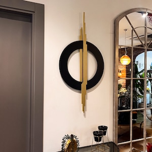 Geometa 3D Große Metall Moderne Wand Kunst (Hängbar Horizontal oder Vertikal - 39 &quot;x 16&quot;&quot;), Einzigartige Wand Dekoration, Geometrische Abstrakte Wand Kunst