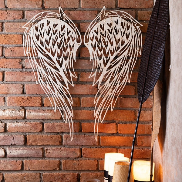 Large Metal Wall Art, Angel Wings Metal Wall Decor, Wall Hangings, Home Decoration, Living Room Wall Art, Bedroom Wall Decor, Mothers Day