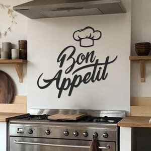 Bon Appetit Sign, Metal Kitchen Wall Art, Kitchen Wall Decor, Bon Appetit Wall Art, Kitchen Signs, Wall Hangings, Dining Room Sign