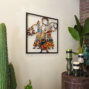 Triple Goddess Metal Wall Art, African Wall Art, African Women, Housewarming Gift, Living Room Wall Decor, Bohemian Wall Art, African Art