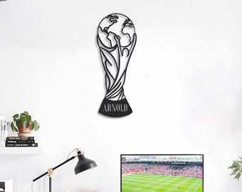 Personalized World Cup Metal Wall Art, Football Gift for Men, Fathers Day Gifts, Football Wall Decor, Custom Football Lover Gift