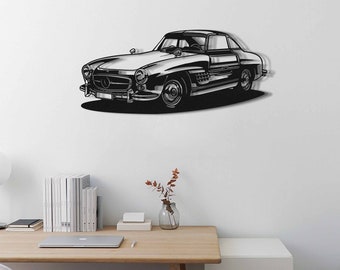 300 SL Metal Car Wall Art, Gift for Car Lovers, Gift For Him, Car Guy Gift, Classic Car Decor, Car Accessories, Fathers Day Gifts