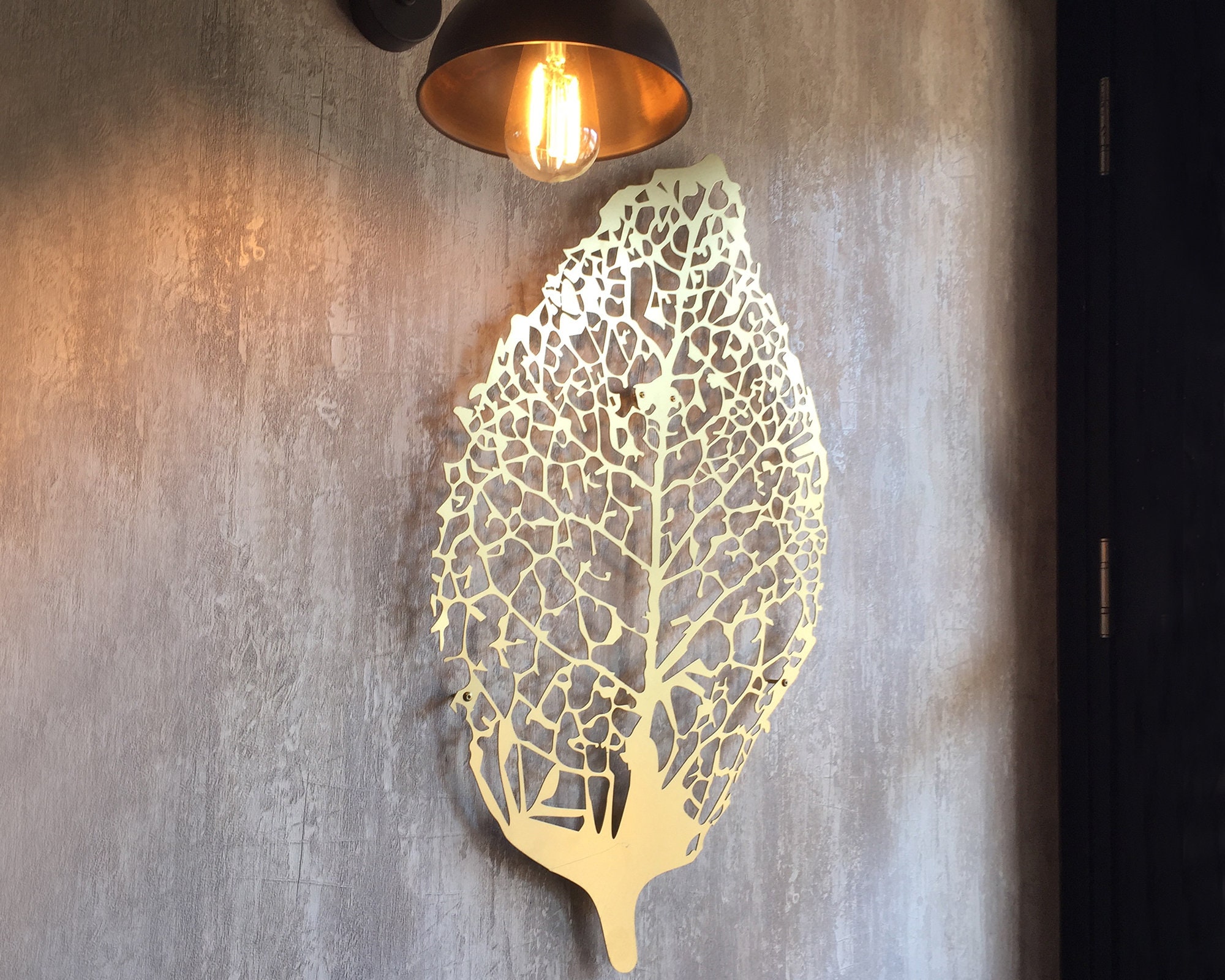 Metal Leaf Wall Art, Metal Wall Decor, Large Gold Leaves Wall Art, Wall  Hangings, Modern Home Artwork Nature Decoration for Living Room 