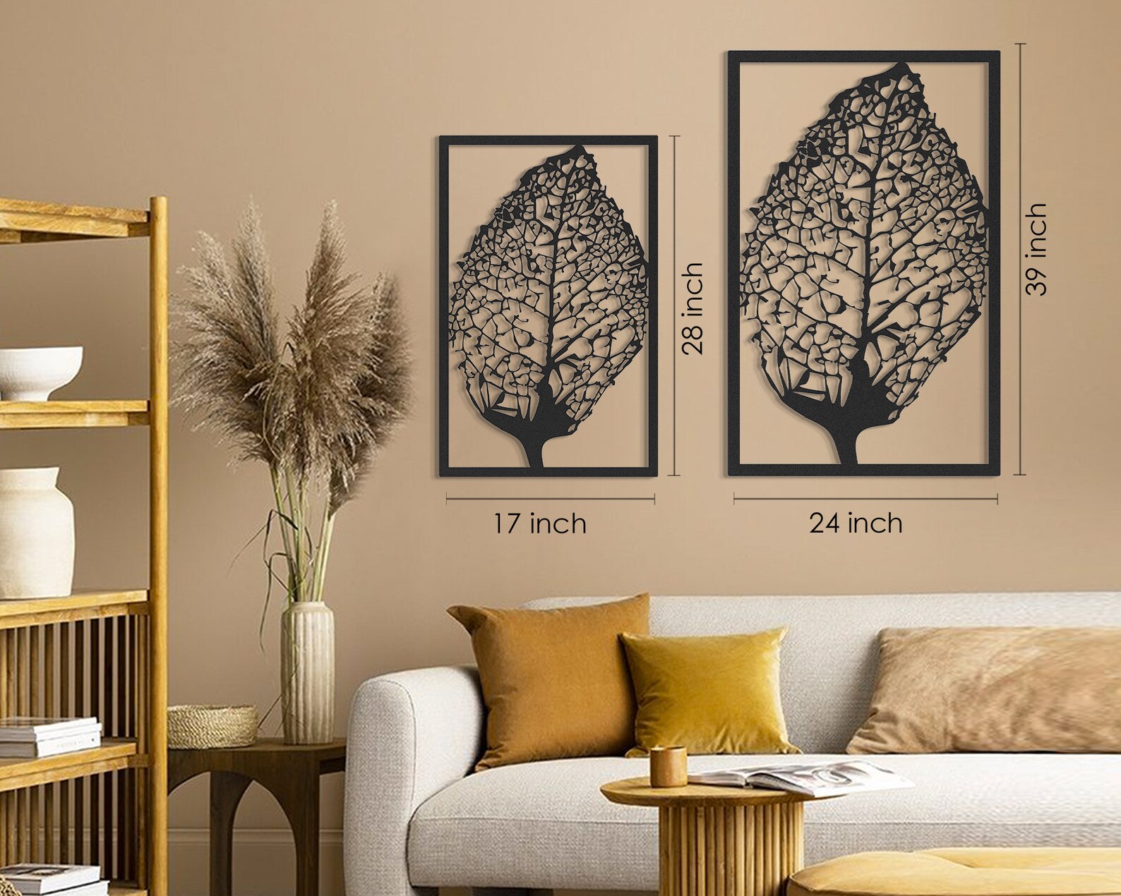 Metal Leaf Wall Art Metal Wall Decor Black Metal Wall Art Etsy