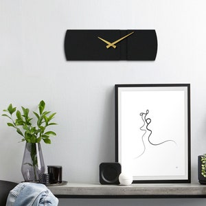 3D Rectangular Wall Clock, Modern Unique Wall Clock, Metal Rectangle Wall Clock, Black Clocks for Wall, Living Room Decor, Home Gifts image 5