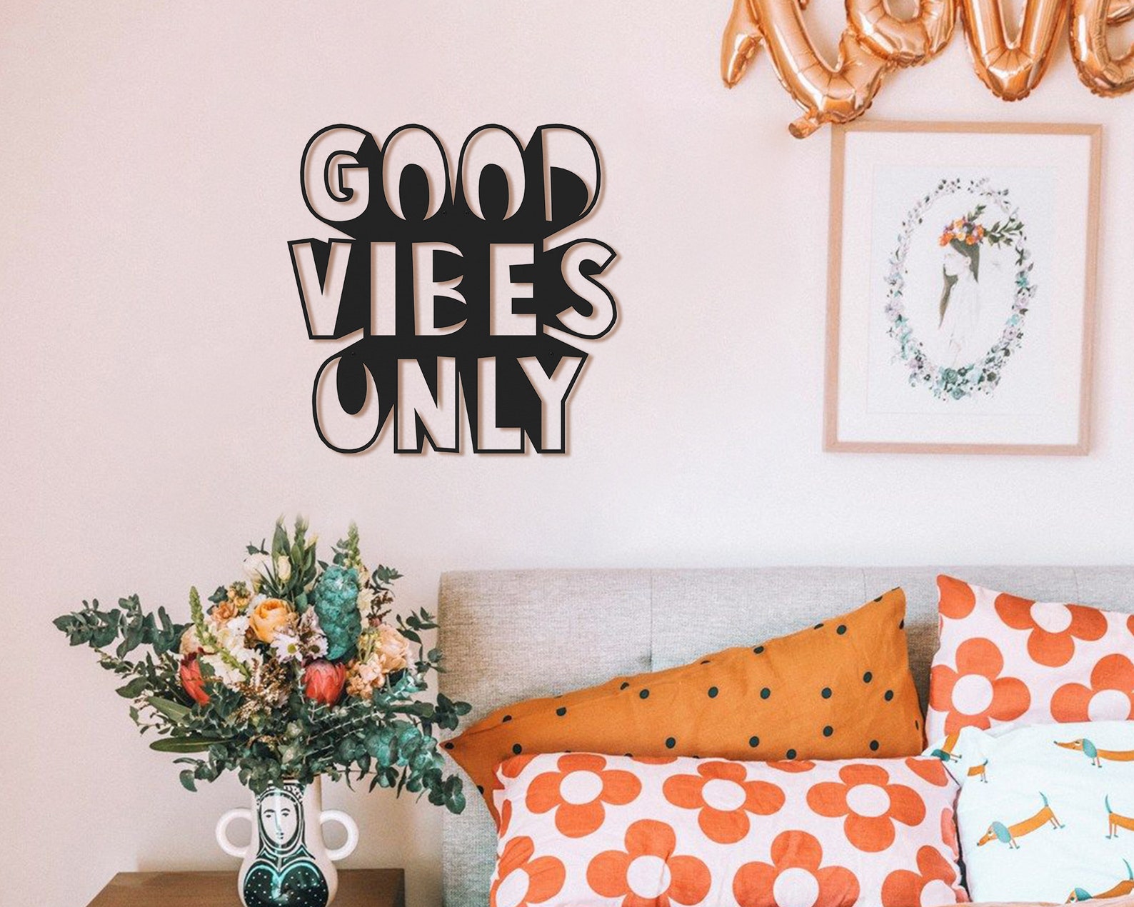 Metal Good Vibes Only Sign Metal Wall Art Metal Signs with Etsy