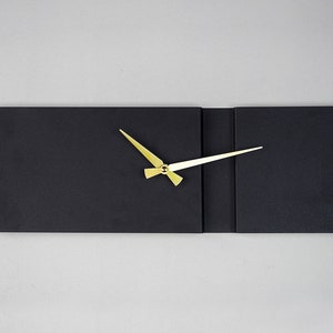 3D Rectangular Wall Clock, Modern Unique Wall Clock, Metal Rectangle Wall Clock, Black Clocks for Wall, Living Room Decor, Home Gifts image 2