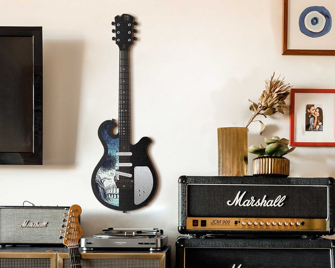 Metal Guitar Wall Art, Guitar Wall Decor, Metal Wall Art, Electric