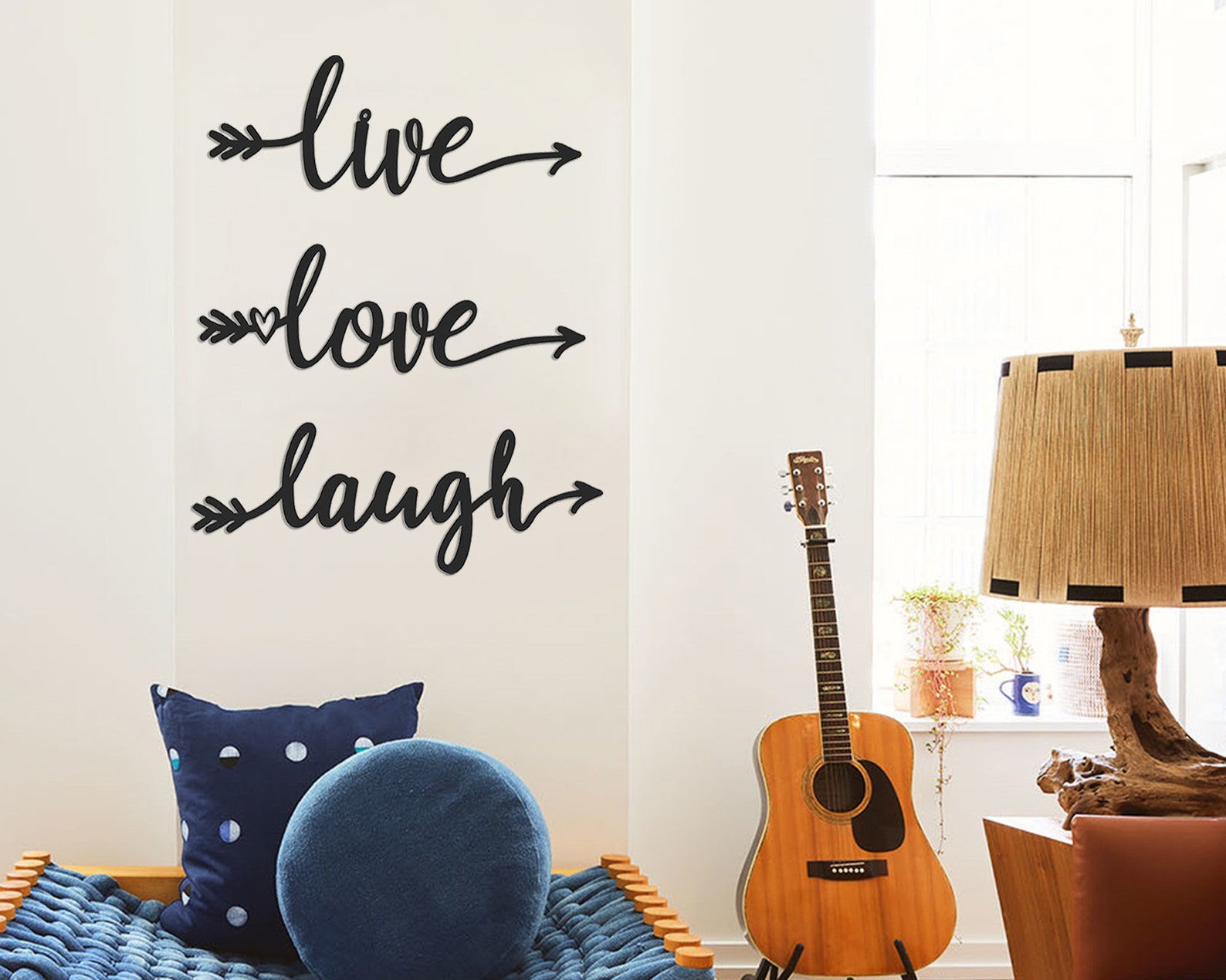 Metal Live Love Laugh Sign Metal Wall Art Metal Wall Decor Etsy