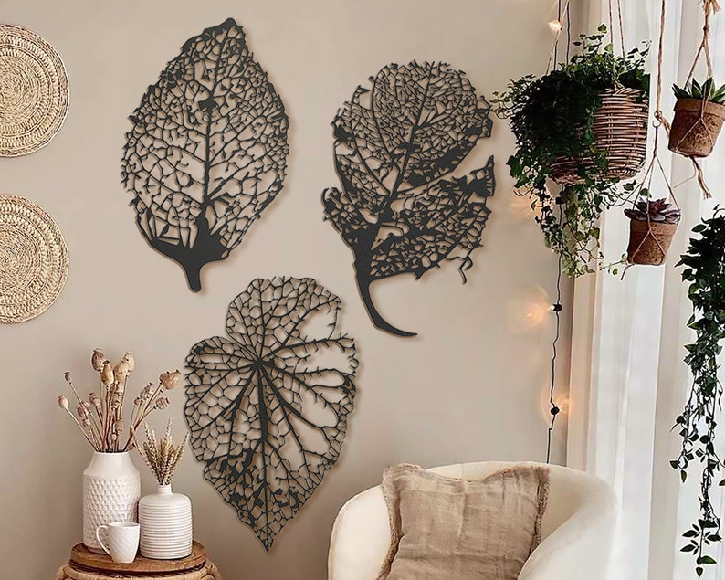Large Metal Wall Art Oversized Wall Decor Metal Leaf Wall Etsy
