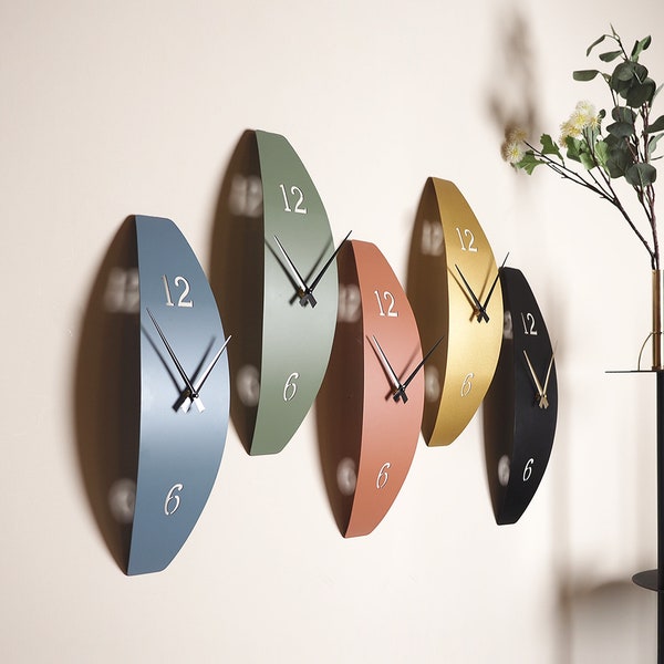 Curve of Time 3D Metal Wall Clock, Silent Unique Wall Clock, Vertical Clocks for Wall, Modern Minimalist Wall Clock for Living Room
