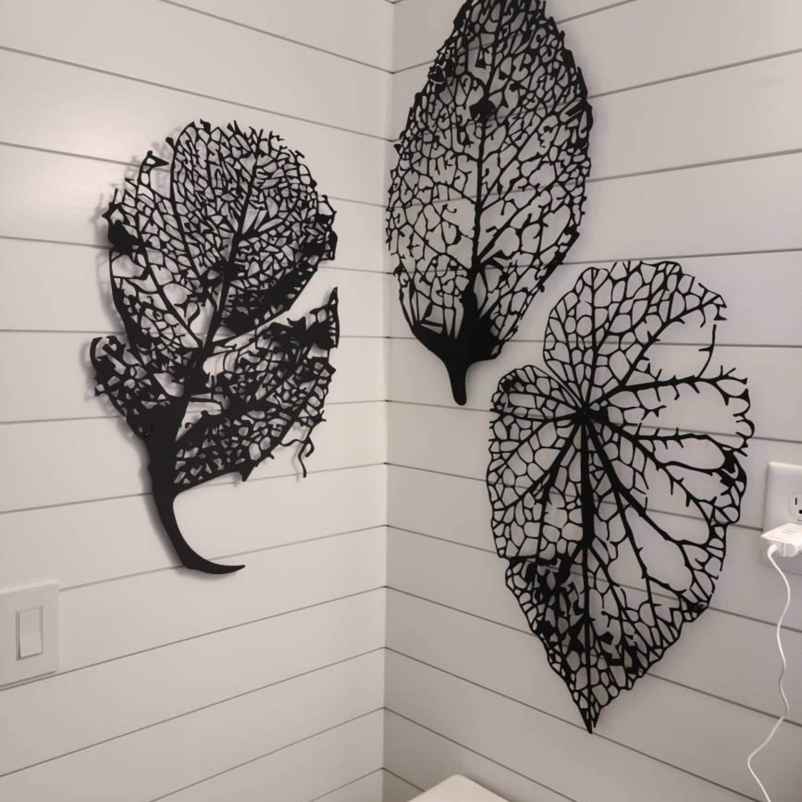 Metal Leaf Wall Art Metal Wall Decor Large Gold Leaves Wall Etsy UK