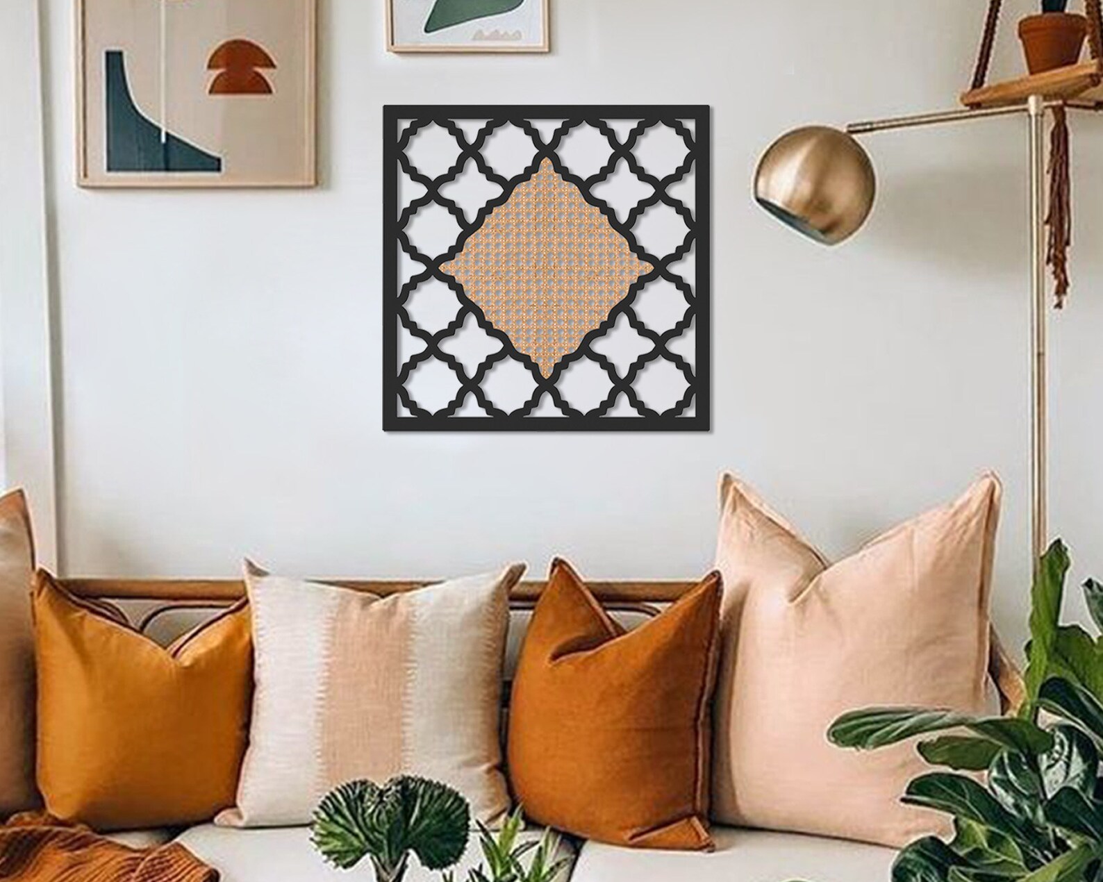 Rattan Metal Wall Art Rattan Wall Decor Wicker Wall Decor Etsy