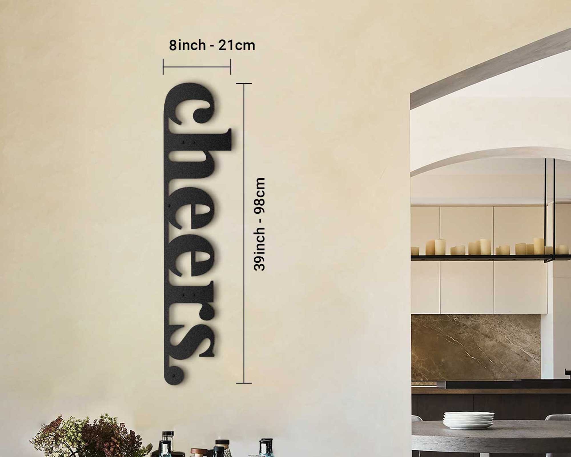 Metal Cheers Sign Vertical Bar Sign Home Bar Decor Metal Etsy